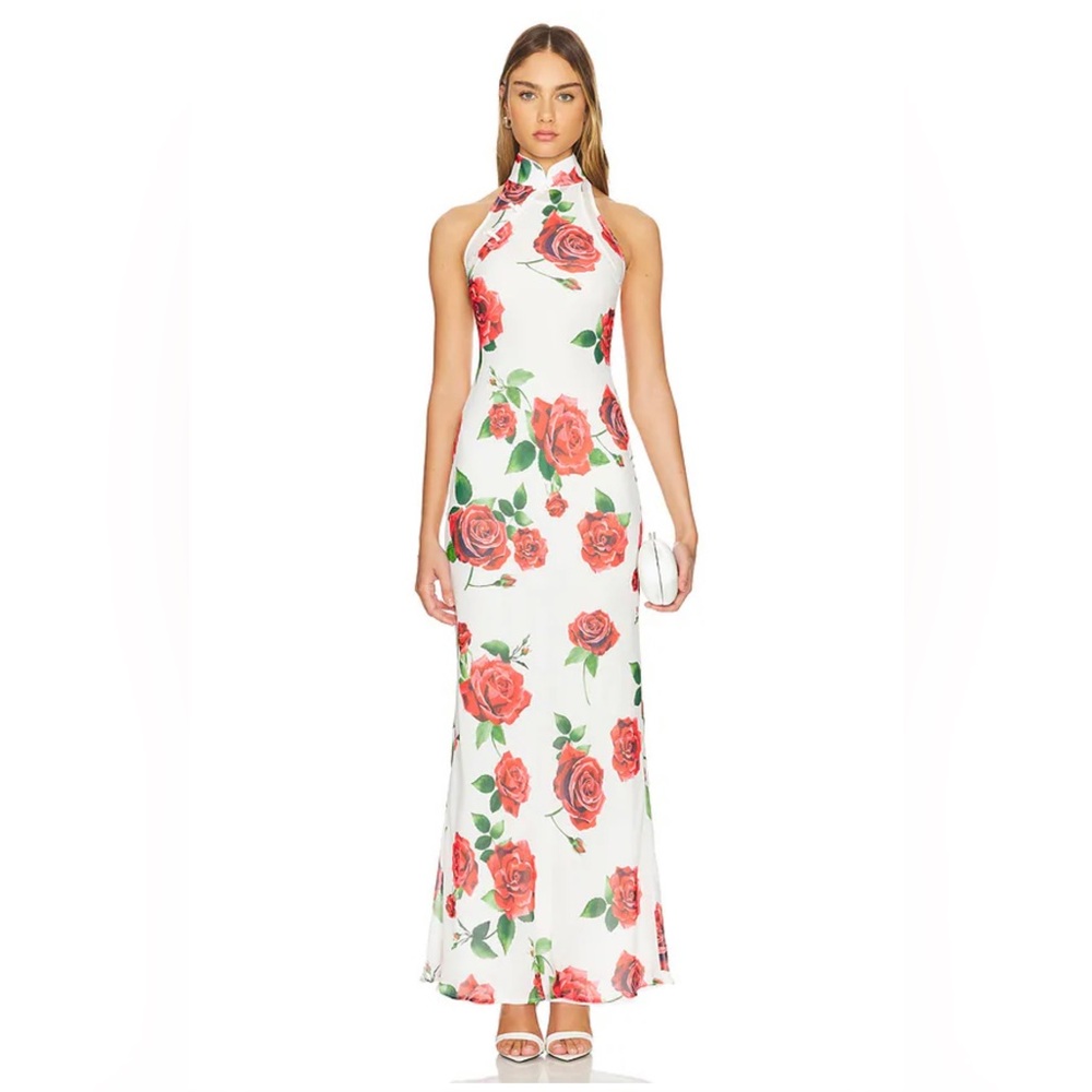 SAU LEE GLADYS ROSA SHEER DRESS